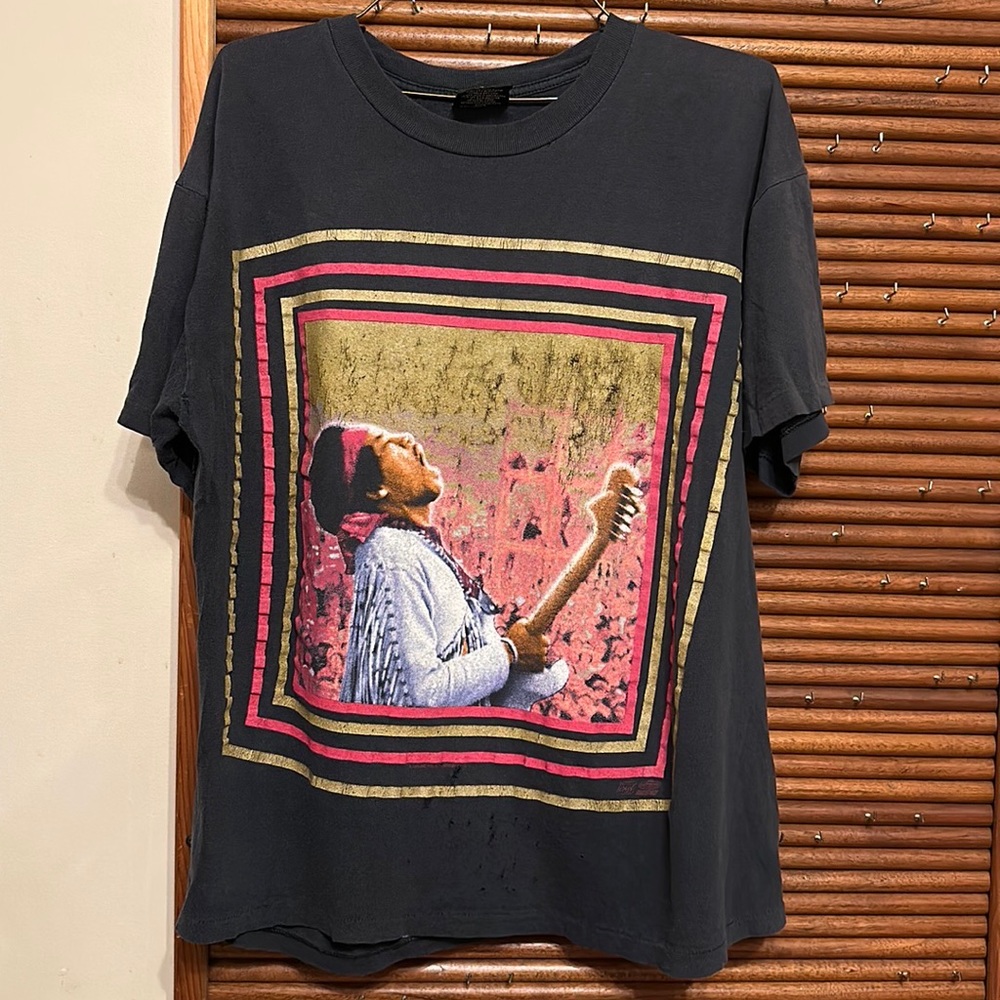 Rare Vintage Backstage Pass Jimi Hendrix WoodStock T-Shirt